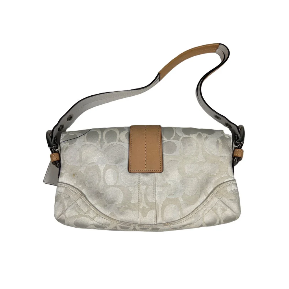 Coach Women's White/Ivory Vintage Optic Bumbleebee M053-1555 Shoulder Bag Purse